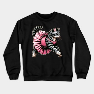 Cute Cat in Tutu Ballet Dancing Funny Ballet Crewneck Sweatshirt